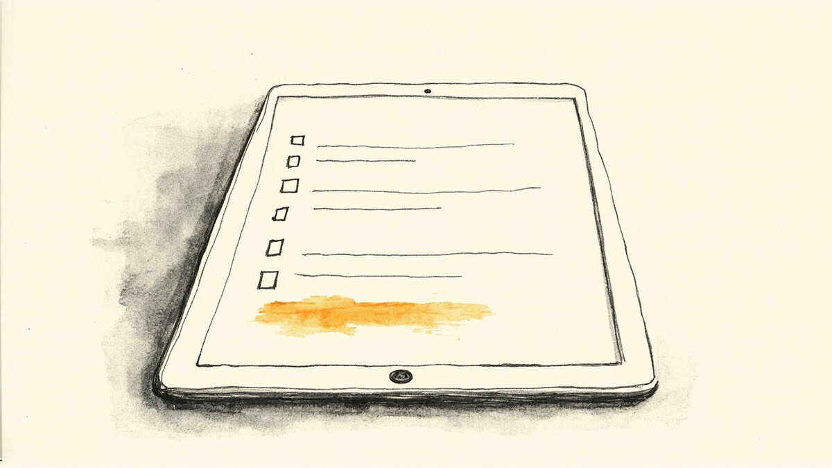 Simple 5-field consent form layout on a tablet